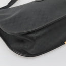 GUCCI Micro GG Supreme Shoulder Bag PVC Black Gold Auth MX332-15
