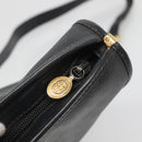 GUCCI Micro GG Supreme Shoulder Bag PVC Black Gold Auth MX332-9