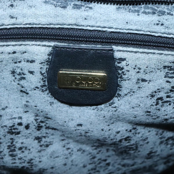 GUCCI Micro GG Supreme Shoulder Bag PVC Black Gold Auth MX332