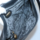 GUCCI Micro GG Supreme Shoulder Bag PVC Black Gold Auth MX332-10