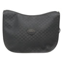 GUCCI Micro GG Supreme Shoulder Bag PVC Black Gold Auth MX332-13