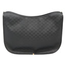 GUCCI Micro GG Supreme Shoulder Bag PVC Black Gold Auth MX332-2