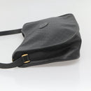 GUCCI Micro GG Supreme Shoulder Bag PVC Black Gold Auth MX332-3