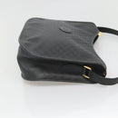 GUCCI Micro GG Supreme Shoulder Bag PVC Black Gold Auth MX332-4