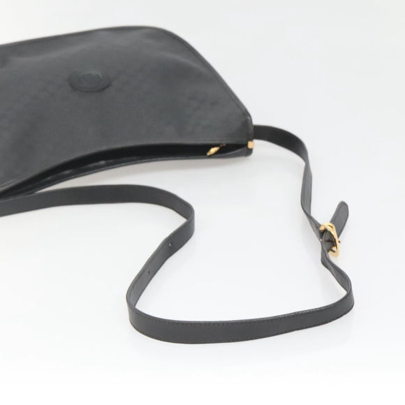 GUCCI Micro GG Supreme Shoulder Bag PVC Black Gold Auth MX332