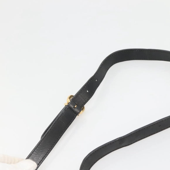 GUCCI Micro GG Supreme Shoulder Bag PVC Black Gold Auth MX332