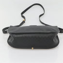 GUCCI Micro GG Supreme Shoulder Bag PVC Black Gold Auth MX332-5