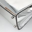Coach Hand Bag Leather 2way Silver Auth MX335-15