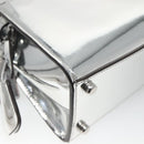 Coach Hand Bag Leather 2way Silver Auth MX335-16