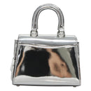 Coach Hand Bag Leather 2way Silver Auth MX335-2