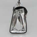 Coach Hand Bag Leather 2way Silver Auth MX335-3