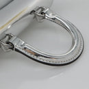 Coach Hand Bag Leather 2way Silver Auth MX335-7