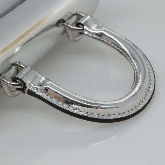 Coach Hand Bag Leather 2way Silver Auth MX335