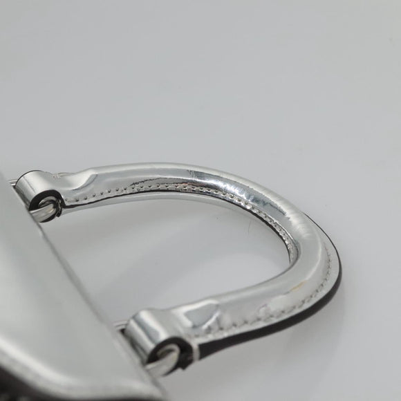 Coach Hand Bag Leather 2way Silver Auth MX335