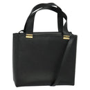 Salvatore Ferragamo Hand Bag Leather 2way Black Gold Auth MX347-1