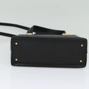 Salvatore Ferragamo Hand Bag Leather 2way Black Gold Auth MX347-5