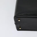 Salvatore Ferragamo Hand Bag Leather 2way Black Gold Auth MX347-16