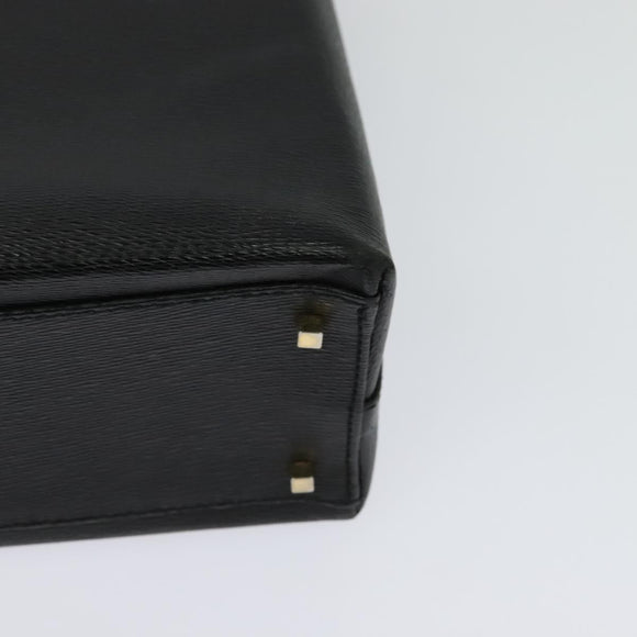 Salvatore Ferragamo Hand Bag Leather 2way Black Gold Auth MX347