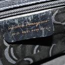 Salvatore Ferragamo Hand Bag Leather 2way Black Gold Auth MX347-12