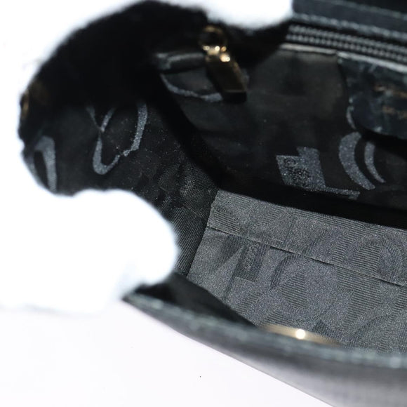 Salvatore Ferragamo Hand Bag Leather 2way Black Gold Auth MX347