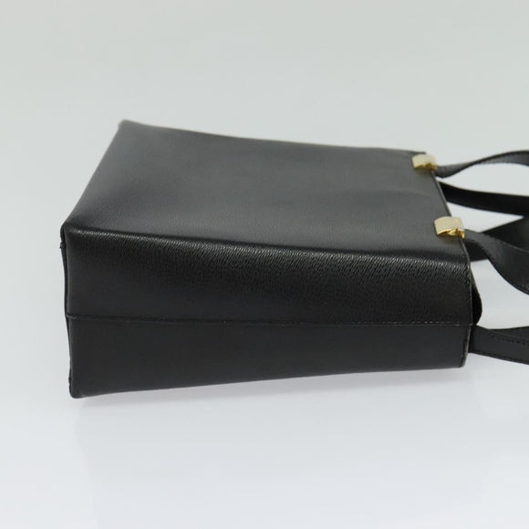 Salvatore Ferragamo Hand Bag Leather 2way Black Gold Auth MX347