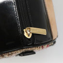 BURBERRY Nova Check Hand Bag Wool Beige Gold Auth MX350-15