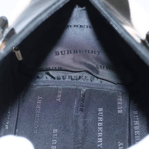 BURBERRY Nova Check Hand Bag Wool Beige Gold Auth MX350