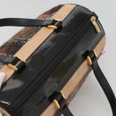 BURBERRY Nova Check Hand Bag Wool Beige Gold Auth MX350-6