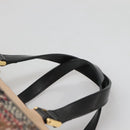 BURBERRY Nova Check Hand Bag Wool Beige Gold Auth MX350-8