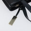 BURBERRY Nova Check Hand Bag PVC Navy Silver Auth MX352-10