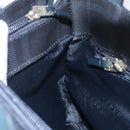 BURBERRY Nova Check Hand Bag PVC Navy Silver Auth MX352-19