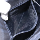 BURBERRY Nova Check Hand Bag PVC Navy Silver Auth MX352-20