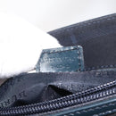 BURBERRY Nova Check Hand Bag PVC Navy Silver Auth MX352-12