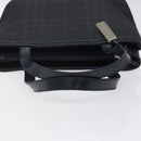 BURBERRY Nova Check Hand Bag PVC Navy Silver Auth MX352-7