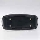 BURBERRY Nova Check Hand Bag PVC Navy Silver Auth MX352-5