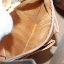 CELINE Macadam Canvas Hand Bag PVC Leather 2way Brown Gold Auth MX358-11