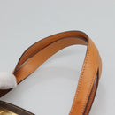CELINE Macadam Canvas Hand Bag PVC Leather 2way Brown Gold Auth MX358-8