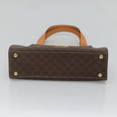 CELINE Macadam Canvas Hand Bag PVC Leather 2way Brown Gold Auth MX358-5