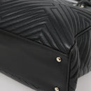 BALLY Hand Bag Leather Black Gold Auth MX364-8