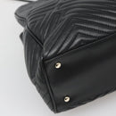 BALLY Hand Bag Leather Black Gold Auth MX364-15