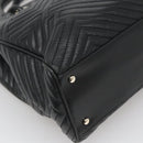 BALLY Hand Bag Leather Black Gold Auth MX364-17