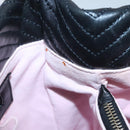 BALLY Hand Bag Leather Black Gold Auth MX364-20