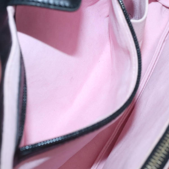 BALLY Hand Bag Leather Black Gold Auth MX364