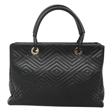 BALLY Hand Bag Leather Black Gold Auth MX364 - 0
