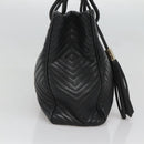 BALLY Hand Bag Leather Black Gold Auth MX364-3