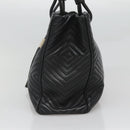 BALLY Hand Bag Leather Black Gold Auth MX364-4