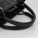 BALLY Hand Bag Leather Black Gold Auth MX364-7