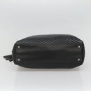 BALLY Hand Bag Leather Black Gold Auth MX364-5