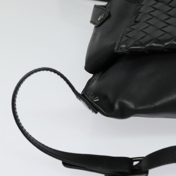 BOTTEGA VENETA INTRECCIATO Waist bag Leather Black Auth MX365