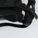 BOTTEGA VENETA INTRECCIATO Waist bag Leather Black Auth MX365-15